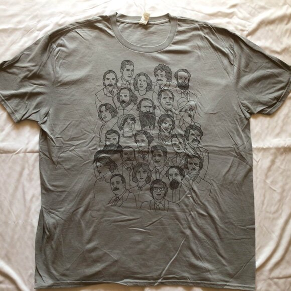 Literary T-Shirt Famous Authors Writers Guess Who Men's XXL - Picture 1 of 4